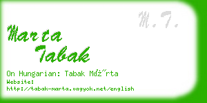 marta tabak business card